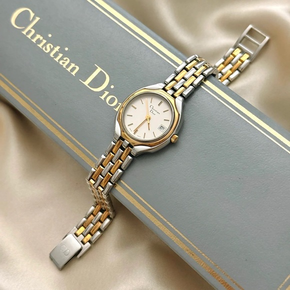 AUTHENTIC VINTAGE DIOR TWO-TONED WATCH - Picture 1 of 8